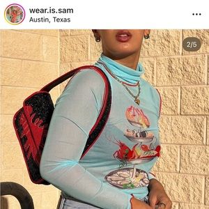 NWOT never worn Rachel Antonoff long sleeve turtleneck top Semi transparent mesh